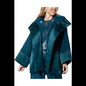 WynneCollection Velvet Topper w Quilted Taffeta Emerald - Regular